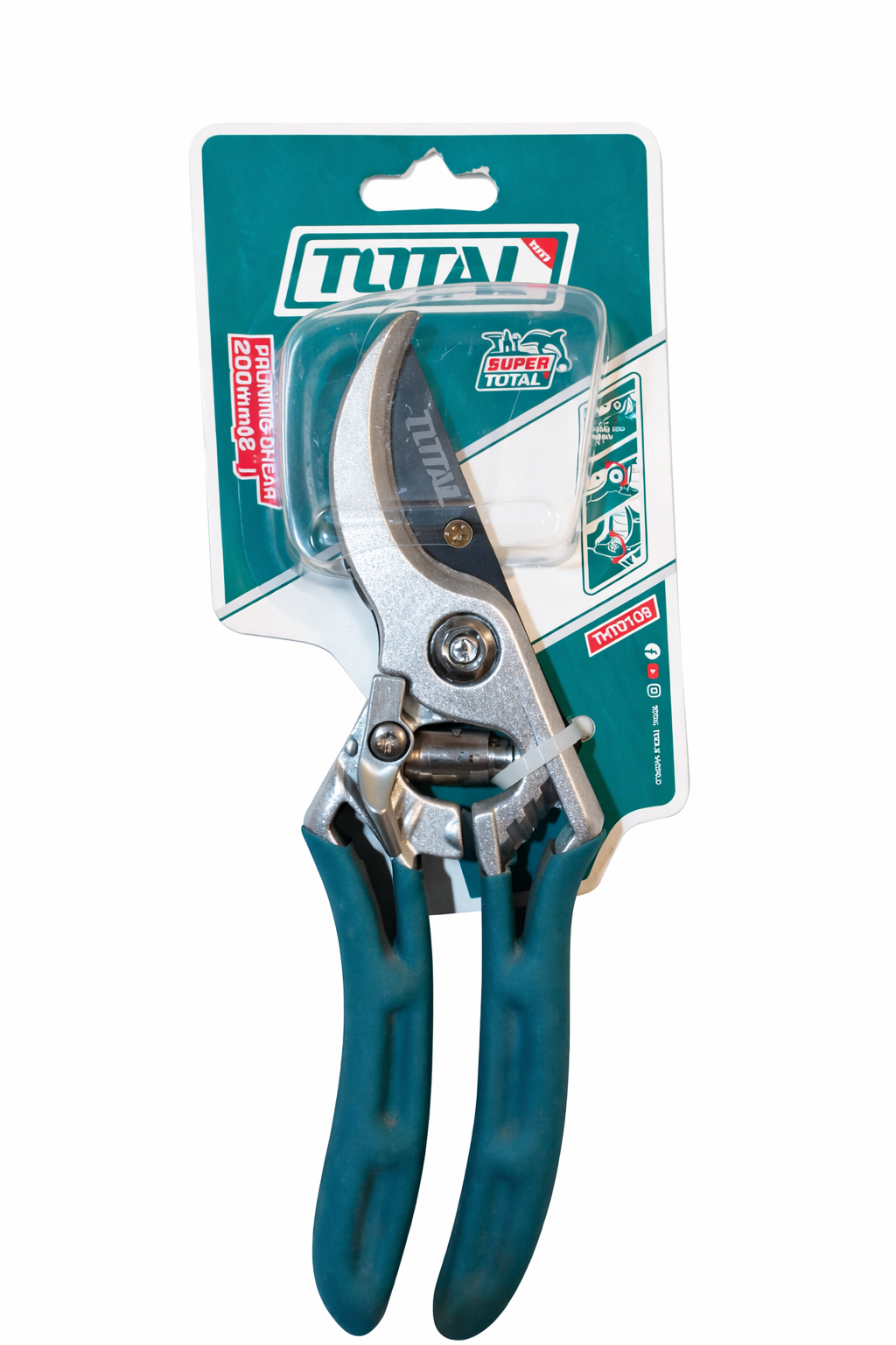 TOTAL Professional Pruning Shears 200mm – Sharp Blade Garden Secateur