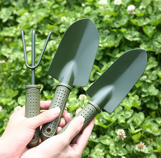 3 Pcs Garden Hand Tools Set – Trowel, Transplanter & Cultivator | Heavy Duty Gardening Kit