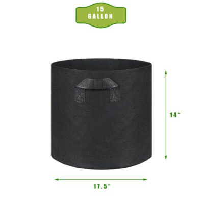 15 Gallon Fabric Pots With 4 Belt Handles 14x17.5